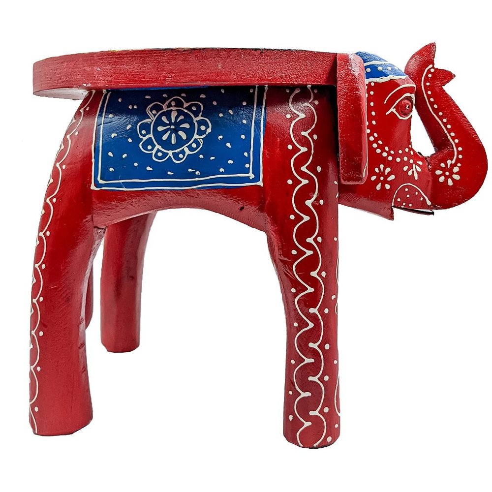 Handcrafted Wooden Elephant Table (10inch)